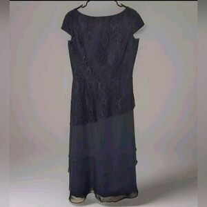 LightInTheBox A-Line Chiffon Lace Corset Mother-of-The Bride Navy Blue ~ Size 14